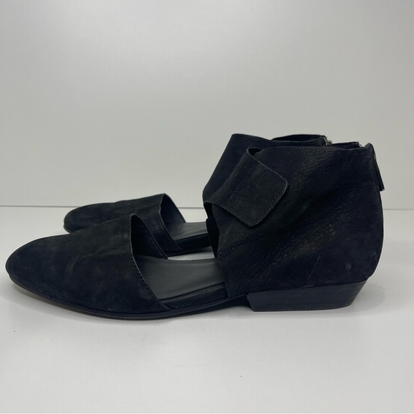 Eileen Fisher Women’s 7.5 Black Tumbled Nubuck Suede Pointed Toe Strap Shoes - Picture 3 of 13